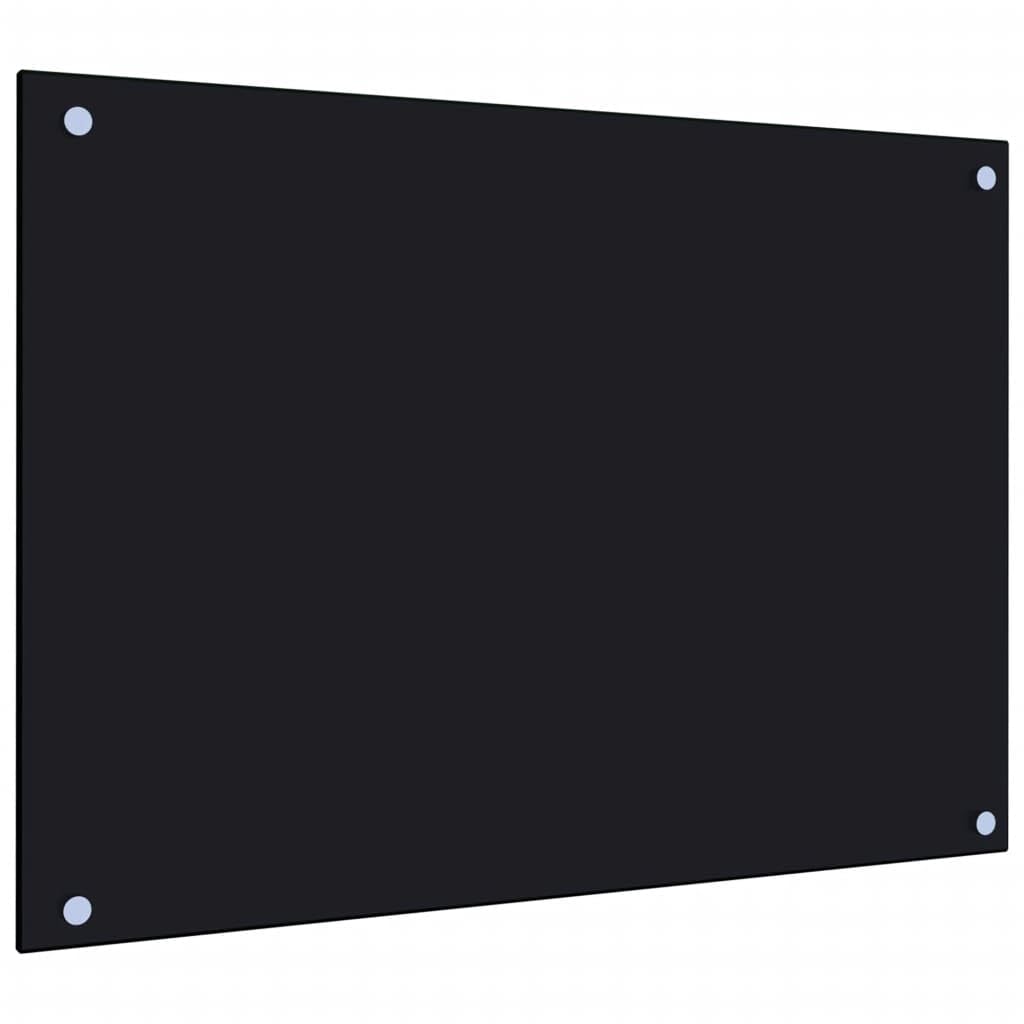 AUVYI Protection Murale De Cuisine En Verre Trempé 70X50 Cm Noir Pare-Éclaboussures Pour Four Plaque En Verre Derrière Le Four