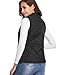 Fuinloth Women's Quilted Vest, Stand Collar Lightweight Zip Padded Gilet Black M
