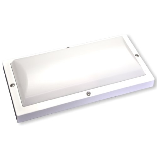 Preisvergleich Produktbild LED Decken- / Wandleuchte für Außenbereich mit 24 LEDs - Warmweiß (3000K) - 17W - Helligkeit einstellbar - Alu-Druckguß Gehäuse (weiß)