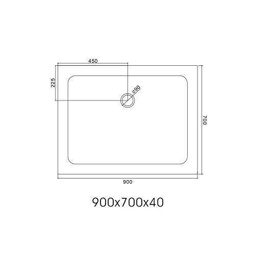 KIAMAMI VALENTINA Rechteckige Duschwanne 70x90 aus Acryl und ABS Weiß | Alba – Bild 3