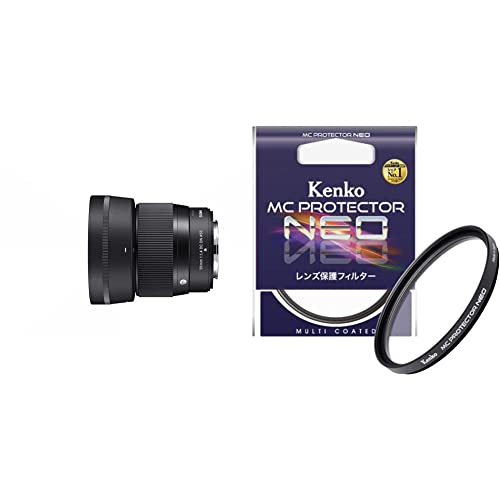 【セット買い】シグマ 56mm F1.4 DC DN Contemporary 富士フイルムXマウント & Kenko カメラ用フィルター MC プロテクター NEO 55mm レンズ保護用 725504