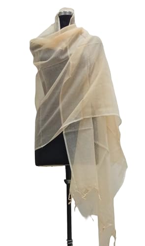 Image of Women Kota Doria Cotton Plain Full Length Dupatta - Soft, Light Weight and Transparent