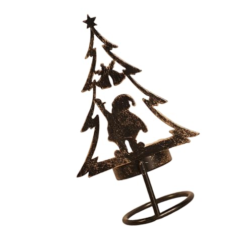 Nawwgy Christmas Candle Holder, Handcraft Metal Table top Candle Stand Decors with Festival Charm Candleholder Decorative Distressed Candle Holder
