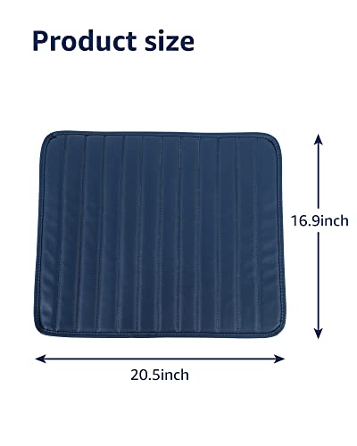 Uiiu Full Body Massage Chair Back Cushion Quilted Leather Lumbar Cushion Zero Gravity Massage Chair Back Protect Cushion To Ease Strength Of Shiatsu Massage 20.5X16.9Inch Blue #TOP5
