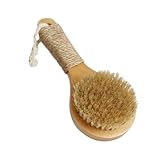 HONMEET Massage-duschbürste mit Rutschfestem Kurzem Holzgriff Flexible Borsten Sanftes Peeling und...