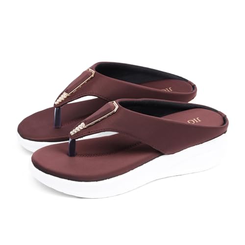 Image of JIG & SID Women & Girls Flip-Flops Slippers Light weight, Soft Footbed, Comfortable & Stylish Wedges Slip On Slipper For Casual Wear & Formal Wear (J S 110645)