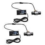 CashMuch Motorrad Wassertemperaturmessgerät Digital Thermometer Sensor Kit mit LCD Display und Alarm für 12V Motorräder, Roller, Rennwagen - Schwarz