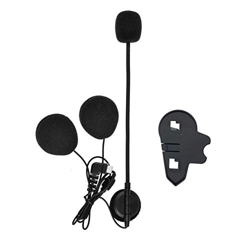 QSPORTPEAK Micrófono Auricular Cable Duro Auricular y Clip Accesorio para BTS3 Serie Casco de la Motocicleta Bluetooth Interphone Moto Intercomunicador(Interfaz de Tipo C)