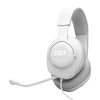 JBL Quantum 100M2, Be at The Center of The Game with JBL QuantumSOUND Signature, Play Even Longer with Comfortable, Breathable Fabric Ear Cushions, Make Your Voice Heard Loud and Clear, White