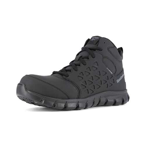 Reebok Work Men's Sublite Cushion Work Black and Gray Composite Toe Boots