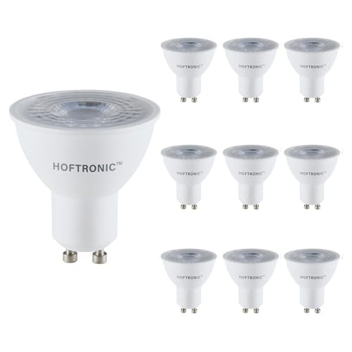 HOFTRONIC - 10x GU10 LED Spot - 4,5 Watt 345 Lumen - 38° Abstrahlwinkel - 6500K Tageslichtweiß - LED-Reflektor - Ersetzt 50 Watt - Lampen - GU10 Fassung Strahler