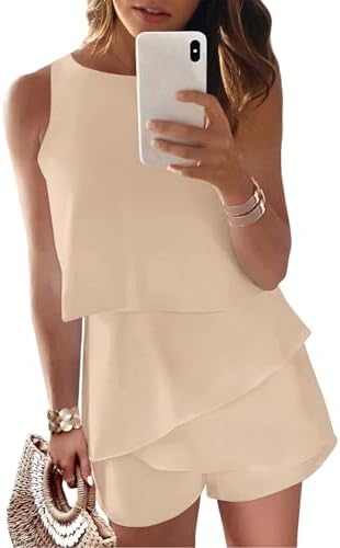 Dokotoo Womens Summer Jumpsuits 2026 Casual Ruffle Chiffon Sleeve...