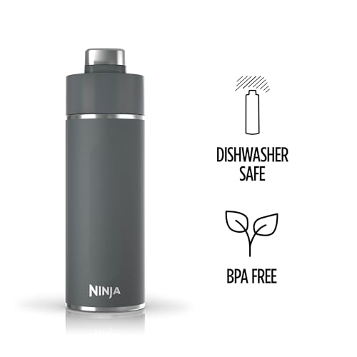 Ninja DW2401GY Thirsti 24oz Travel Water Bottle, For Carbonated Sparkling Drinks, Colder and Fizzier Longer, Leak Proof, 24 Hrs Cold, Dishwasher Safe, Stainless Steel Insulated Tumbler, Charcoal Gray - image 9