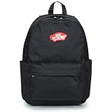 Vans Mochila unisex Old Skool Grom, color negro y chile, mediana, Negro y chile, M