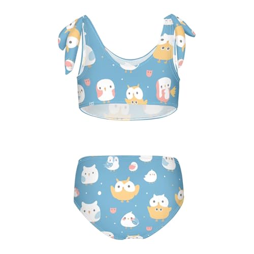 KLL Cute Animal Pattern Cartoon Owls Girls' 2 Piece Bikini Sets Quick-Dry Bathing Suit Swimming Suits Adjustable Shoulder2