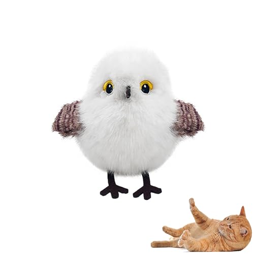 Flapping Bird kattenspeelgoed - Bewegingsgeactiveerd tjilpend speelgoed voor katten, interactief kattenkruid pluchen speelgoed m