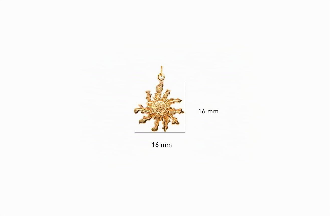 Colgante Eguzkilore Flor Vasca Chapado Oro 18K