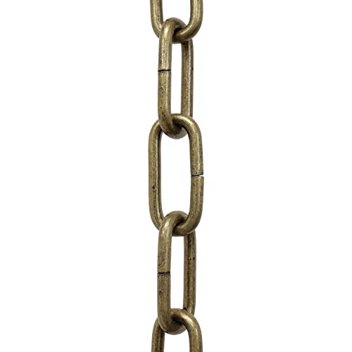 Image of RCH Hardware CH-ST59-U58-AB Steel Chandelier Chain 3 Gauge, Antique Brass (1 Foot)