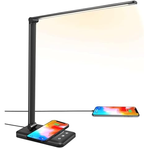 JOSTIC LED Desk Lamp with Charger Cover