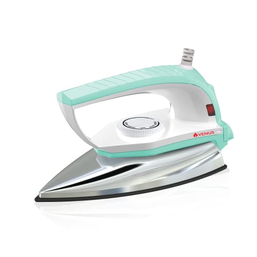 Venus Iris 750 Watts Dry iron | ISI | Weilburger Dual Coat Non-stick Soleplate (Jade green) | 750W Compact & Lightweight | Shock-Proof Design | Temp C