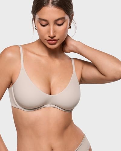 Image of INLYRIC Women's Inbarely Plus Plunge Bra - Unlined Underwire Sexy Demi Balconette Bras