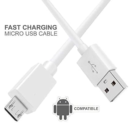 Image of Original 18W Super Fast Micro USB Data Cable Compatible for Vivo V9, V9 Pro, S1, Z1 Pro, V15 Pro, V15, Y15, Y91, Y95, Y17, V11, V11 Pro (White) (VIP-11)