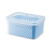 Les bacs de stockage sont équipés d'un couvercle (non hermétique), qui permet de garder les fruits et légumes frais et d'éviter les odeurs alimentaires. Avec bac d'égouttage (pour bacs de grande et moyenne taille) for le stockage des légumes et des fruits. Le fond des grands conteneurs de stockage comporte un trou de drainage qui peut être facilement ouvert for évacuer l'excès d'eau après avoir lavé les légumes et les fruits afin d'éviter l'humidité.