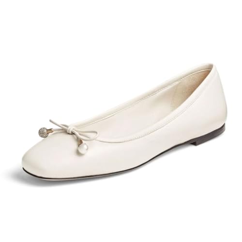 Pazzion Women Fashion Cute Closed Square Toe Ballet Flats Bows Slip On Ballerina Shoes for Dancing Driving Walking Size 4-16 US