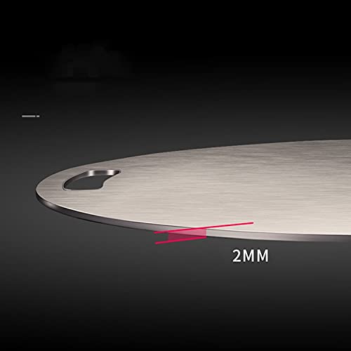 Image of Premium Round Stainless Steel Chopping Cutting Board, Easy-to-Clean Kitchen Essential for Food Preparation (Round Chopping Board)
