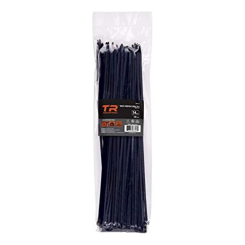 TR Industrial Multi-Purpose UV Resistant Black Cable Ties, 14 inches, 500 Pack Cover