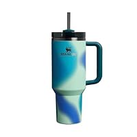 Stanley Quencher H2.0 Flowstate Tumbler 1.2L - Cold for 11 Hours - Iced for 48 Hours - Metal Water Bottle with Straw, Handle and Lid - Dishwasher Safe - Travel Mug for Cold Drinks-Coastal Teal Motion
