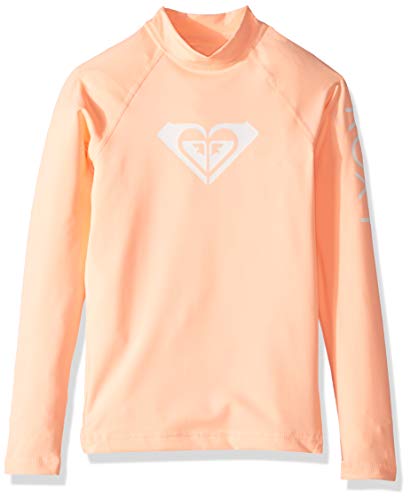 Roxy Girls' Big Whole Hearted Long Sleeve Rashguard, Souffle, 14