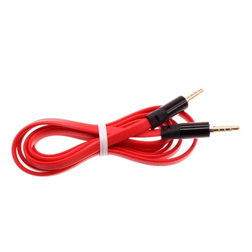 Cable Auxiliar Jack 3.5mm Plano Rojo 0.91 m