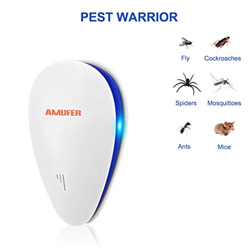 Ultrasonic Pest Repeller, 6 Pack Pest Control Repeller, Electronic Plug-in Repellent for Insects, Rodents, Mice, Rats, Roaches, Spiders, Flies, Ants