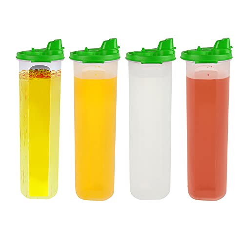 Image of Cutting EDGE 1.1 litres Smart Slim Oil Dispenser Airtight Green (Set of 4) | BPA free food grade plastic material, recommended for storing oil, vinegar, Water, sauces, juice, kitchen Storage