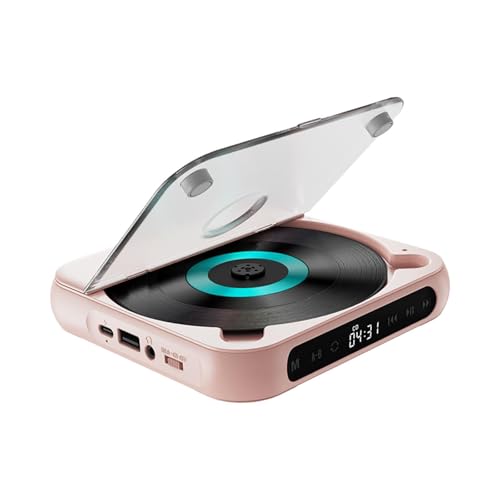 Lecteur CD rechargeable rose pour écouter vos disques partout sans piles