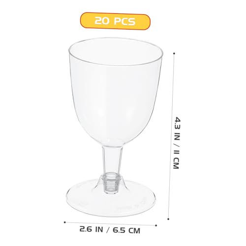 OFFIGAM 20個 使い捨てワイングラス 赤ワインゴブレット 耐久性製 ムース デザート プリン用パーティーカップ ホーム イベント向け
