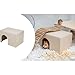 Syyavrrta Hamster Wooden Bridge and Shelter for Small Animal Hideout, Wooden Climbing and Hiding House with Arched Design