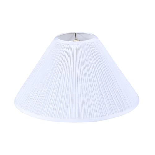 Aspen Creative 33018 Hardback Empire Spider Lamp Shade, Mushroom Pleated in Cotton White Faux...