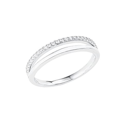s.Oliver Ring 925 Sterling Silber Damen Ringe, mit Zirkonia synth., Silber, Kommt in Schmuck Geschenk Box