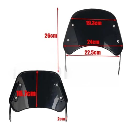 Déflecteur de vent pour pare-brise de moto noir anti-turbulences - 6