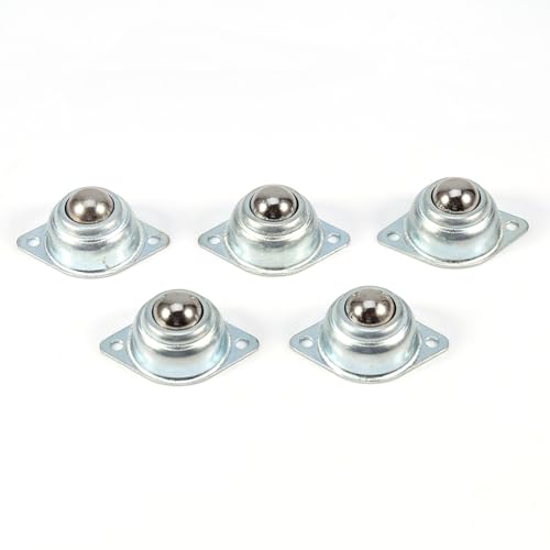 Respicefinem Turntable Bearings Roller Stand Conveyor 13. 0×8. 0×3. 0 Pcs Metal Iron Steel Transfer Bearing Roller Mounted 2 Holes Roller Stand Conveyor Zinc Plating