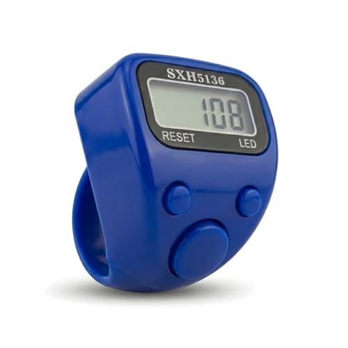 Image of Digital Finger Ring Counter, LCD Display with LED, Reset Function, Tally Counter (Pack of 1-Multicolour) (Blue)