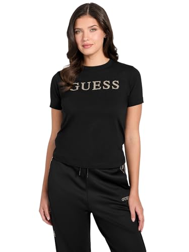 Guess Womens Short Sleeve Octavia T-Shirt, Jet Black, Small