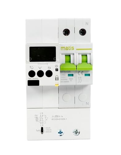 Disjoncteur de protection 2P MT61SR réglable avec minuterie intégrée 40A