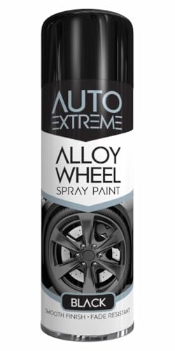 RAPIDE Auto Extreme AX Alloy Wheel Spray Paint Black 300ML | Ideal for Refreshing & Customizing Alloy Wheels | Long-Lasting, Chip & Fade Resistant | Smooth Satin Finish