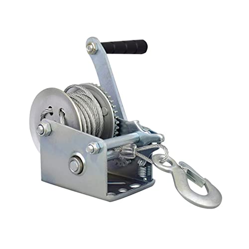 2000 lb Manual Hand Winch Heavy Duty Wire Rope Hoist for Garage Boat & Industrial Use - Durable Reliable Lifting Tool for Professionals Full Specifications Included