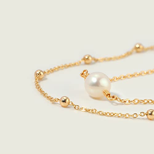 Image of MEVECCO Bracelet for Women 14K Gold Plated Dainty Chain Simple Jewelry Cute Handmade Minimalist for Her