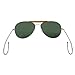 Rothco Aviator Air Force Style 58MM Sunglasses with Case, Green Lenses
