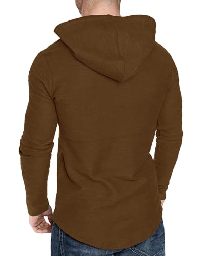 Image of Lexiart Mens Cotton Hoodies Pullover Sport Muscle Workout Shirts